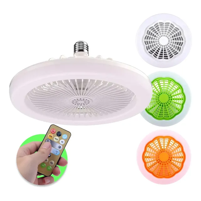 Ventilador De Teto 36w Com Luzes Integradas E27 Remote Teto