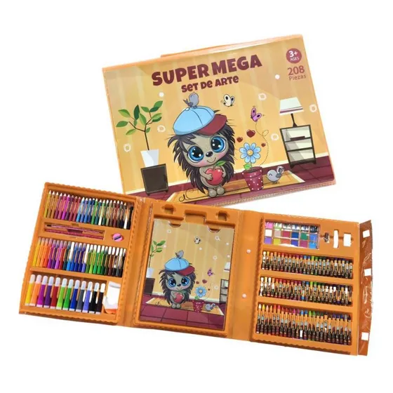 Set Arte Infantil Dibujo Pintura Fibra Valija X 208 Piezas