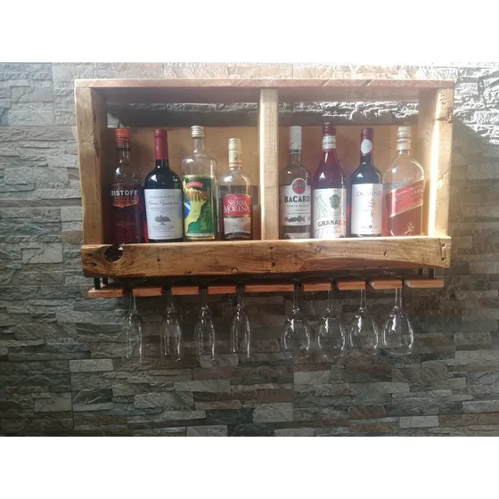 Mini Bar Rustico Fabricado De Manera Artesanal Con Pallet. 