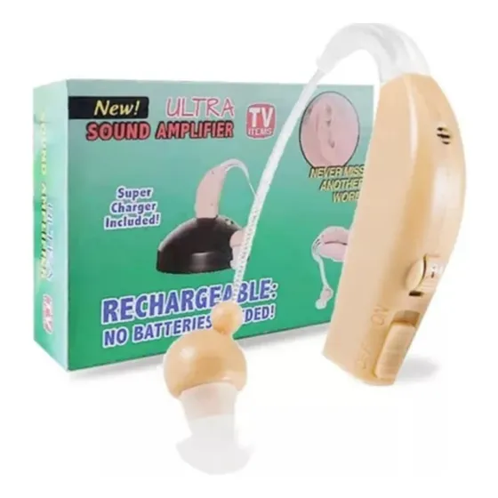 Aparato Auditivo Recargable Para Sordera Amplificador Sonido Color Beige