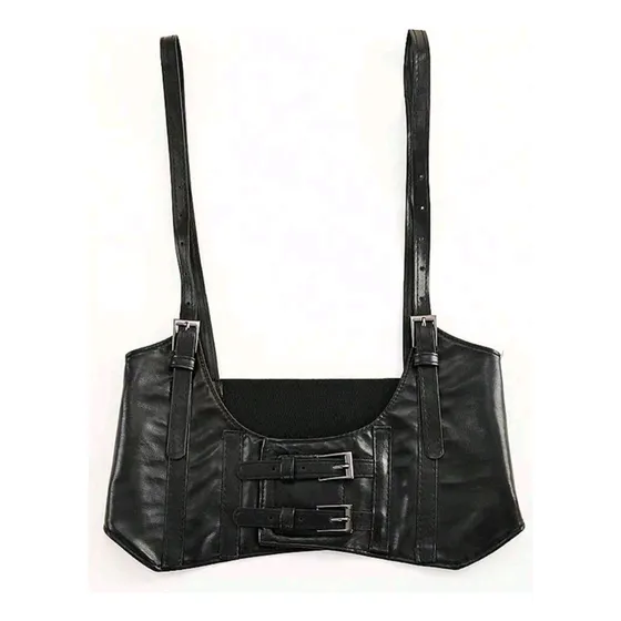 Cinturón Tipo Corset Con Tirantes De Cuero Sintético