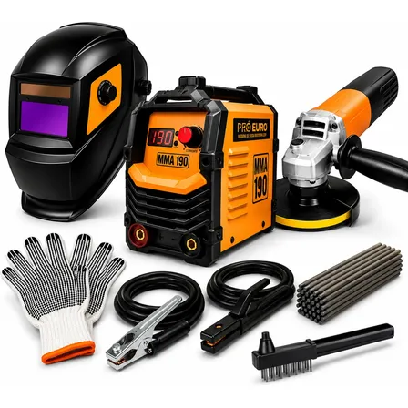Kit Máquina De Solda Inversora Pró Euro Mma 190 220v Laranja 220v