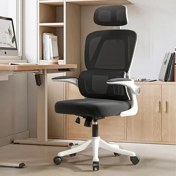 Silla Amia Ergonómica Silla De Escritorio Soporte Lumbar Elástico Silla De Oficina Giratoria Vidita Color Blanco