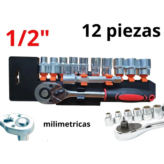 Juego De Ratchet Y Dados Set 12 Piezas 1/2 Pulgada 3023