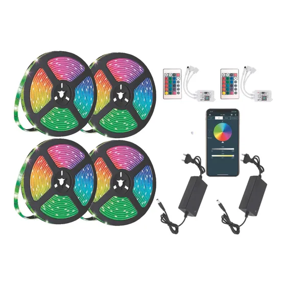Fita Led 20 M Musical 5050 Rgb Wi-fi Ip65 Smart Alexa Google