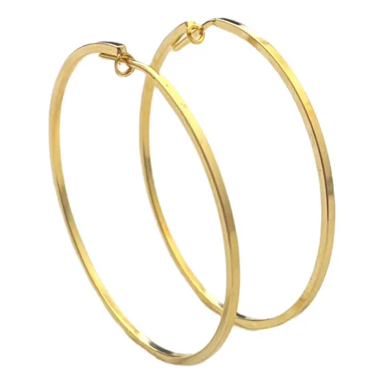 Par De Brinco Para Mulher Adulta Argola Fina Em Ouro 18k
