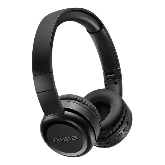 Fone de Ouvido Headphone AIWA AWS-HP-03-B Bluetooth bateria com até 100 horas de duração Cor Preto