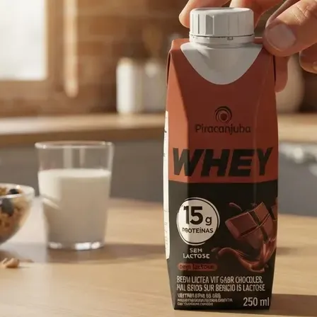 Kit 12 Bebida Lactea Whey 15g Piracanjuba Chocolate 250ml