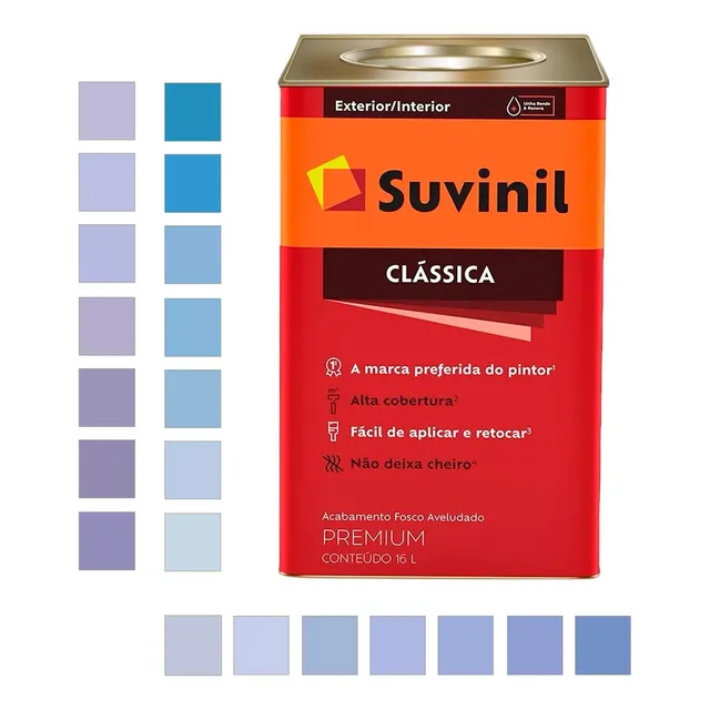 Tinta Clássica Premium Fosco 16l Cores Claras 18 Suvinil