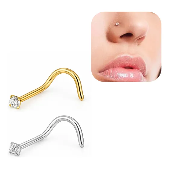 Piercing Nariz Nostril Ponto De Luz Aço Cirurgico Zirconia