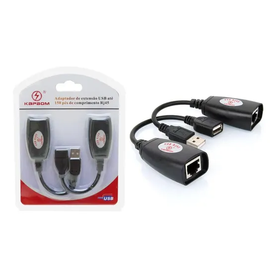 Extensão Adaptador Usb Rj45 Para Escritório 150mts