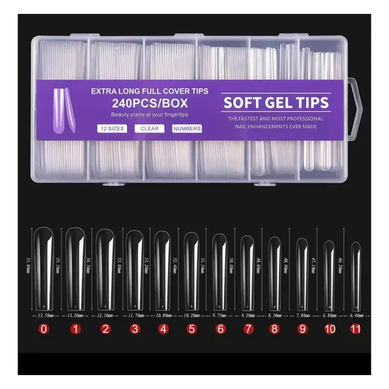 Caja Tips Extra Largo Sulli Nails 240 Und
