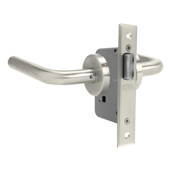 Cerradura Con Manillas 1046960l-i / Simple Paso/ Dorm Niños Color Gris