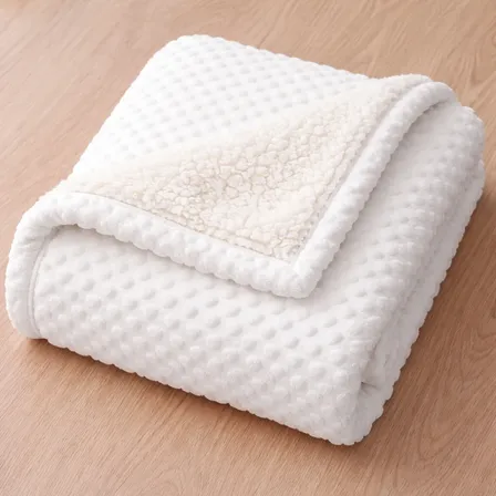 Cobertor Bebê Inverno Premium Manta Dupla Face Quentinho Manta Sherpa Pipoquinha Branco