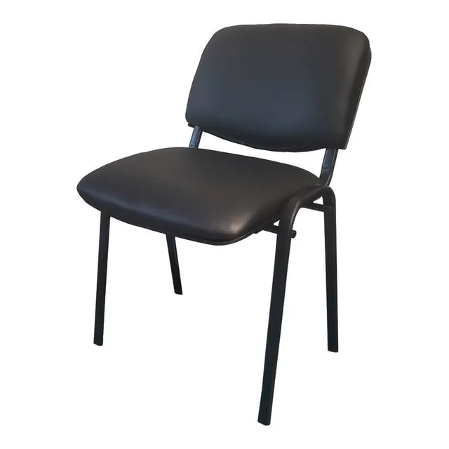 Silla de escritorio Prontometal Milán sin apoyabrazos negra con tapizado de cuero sintético