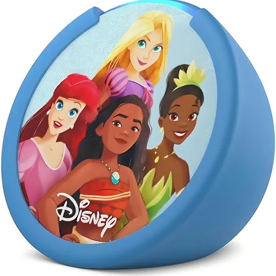 Speaker Amazon Echo Pop Kids Wifi Bluetooth Disney Princesas Cor Azul DISNEY
