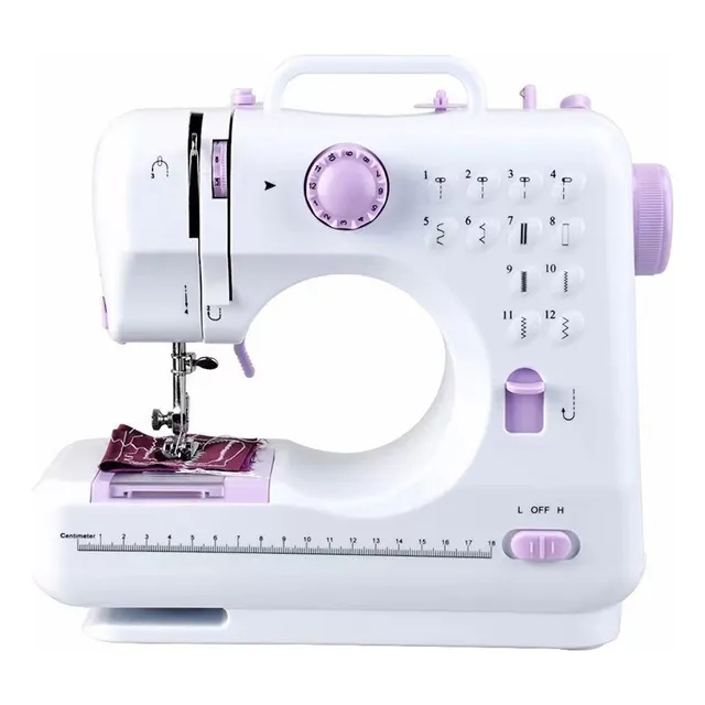 Máquina Coser Overlock Portátil Pedal Eléctrica 12 Puntos