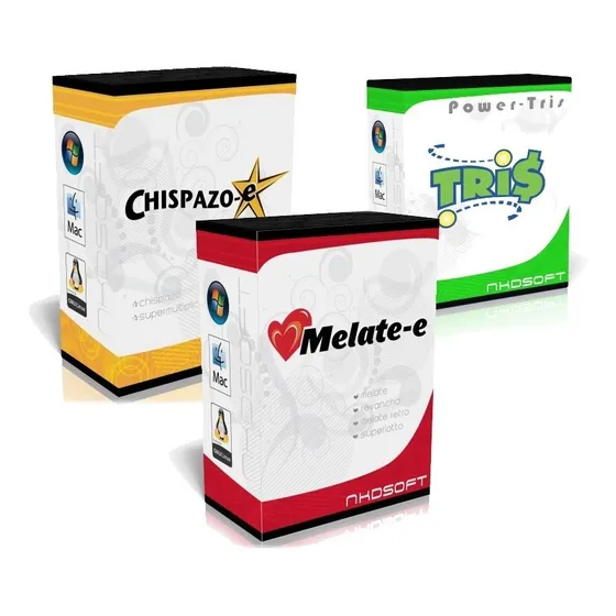 Pack 3 Programas Nkdsoft: Melate-e + Chispazo-e + Powertris 