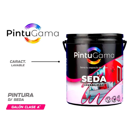 Pintura Pintugama Seda Clase A Lavable De Galón Colores