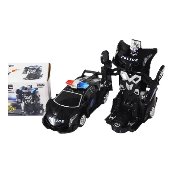 Transforme Carro Robot Luz Sonido Movimiento Juguete Police 
