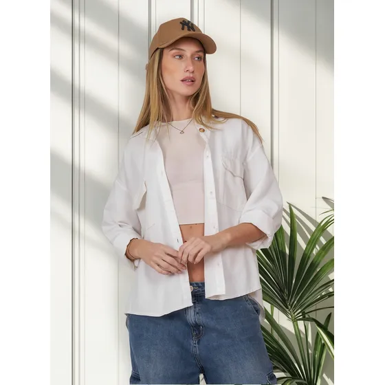 Customs Ba Camisaco Oversize Mujer Gabardina Camisa T Grande