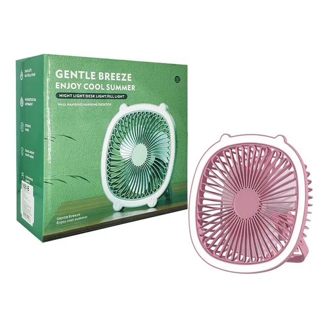 Abanico Recargable Con Luz Led, Portatil