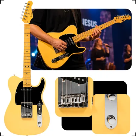 Guitarra Trinity T Classic Acabamento Vintage Buttercream Destro Buttercream Pau-rosa