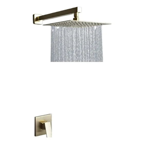 Sistema Grifo Ducha Baño Oculto Montado Pared Lluvia Dorada