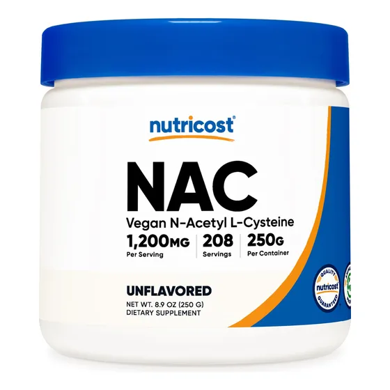 Suplemento Nutricost N-acetil L-cisteína (nac) En Polvo 250