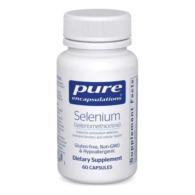 Suplemento de selenio Pure Encapsulations 200 mcg 60 cápsulas