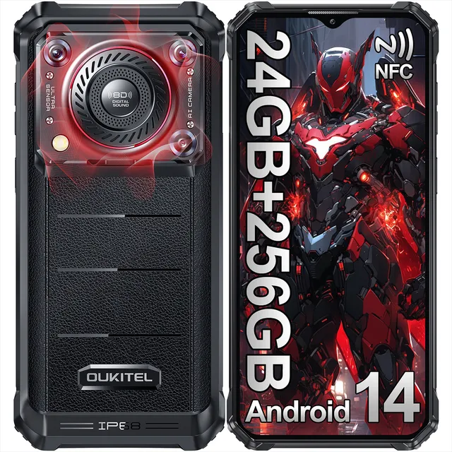 Teléfono Celular Oukitel Wp36 Pro 24(6+18)gb Ram 256gb Rom 128db Altavoz 10600mah Smartphone Resistente 6.52 Pantalla 4g Dual Sim/nfc/face Id/otg/gps