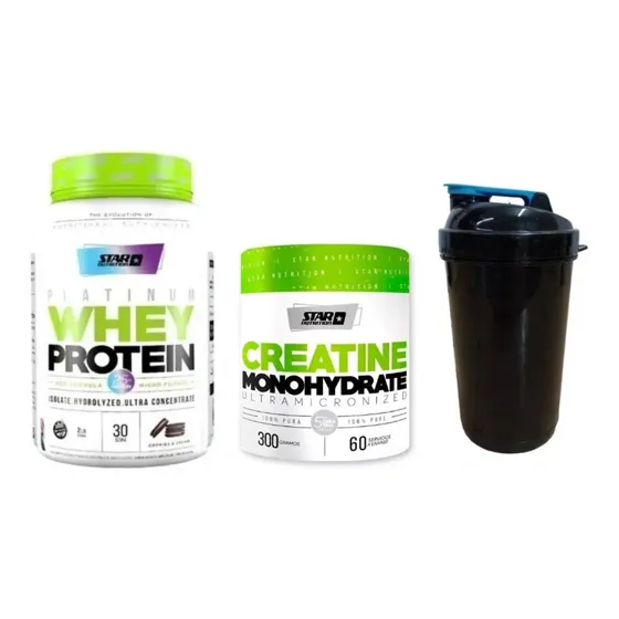 Platinum Whey Protein Star Nutrition 2lb + Creatina + Shaker