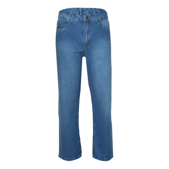 Jean Recto Relax Azul Localizado Dogma Costura Beige
