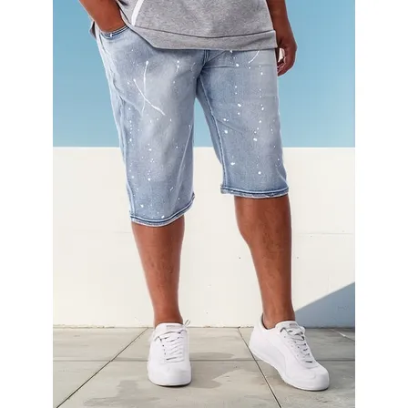 Tallas Grandes Bermudas Mezclilla Paint Splatter 56 (w44)