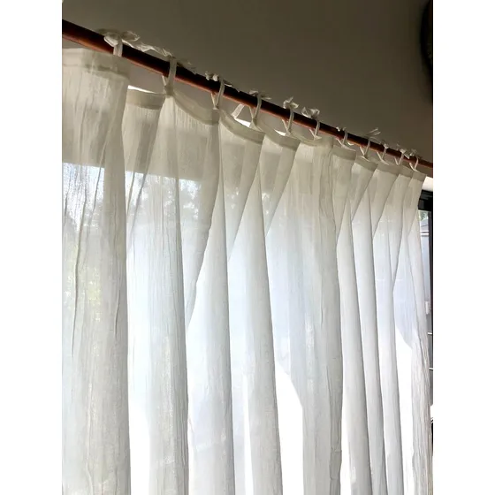 Cortina Para Pergola Quincho O Ventana De Gasa Con Tiriras Crudo