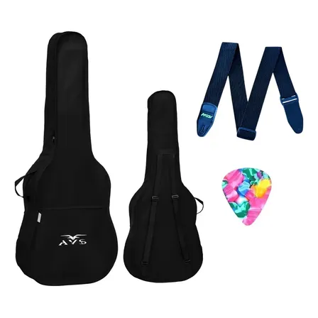 Capa Bag Para Violão Case Clássico Folk Alça Dupla + Brinde Preto