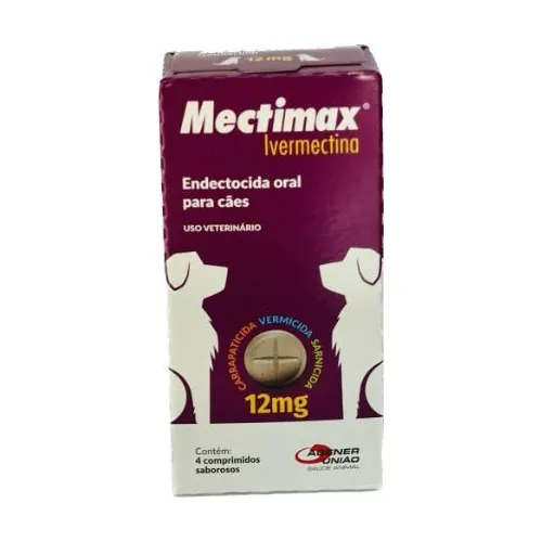 Mectimax Para Cães 12 Mg - 4 Comprimidos