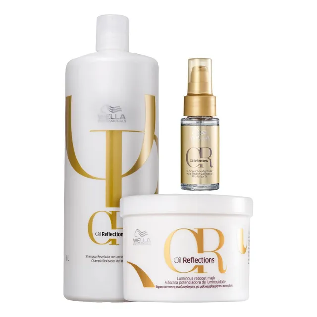 Kit Shampoo Máscara E Óleo Wella Oil Reflections