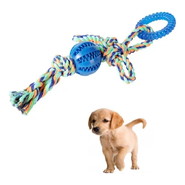 Juguete Para Perros Cuerda Con Nudos Pelota Y Aro Grande