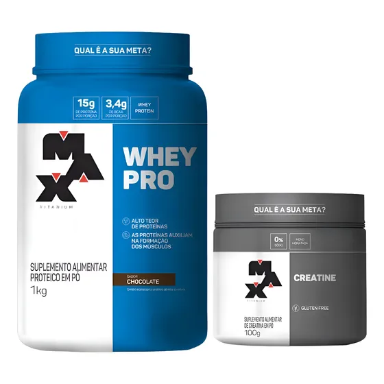 Suplemento Em Pó Max Titanium 1kg+creatine 100%monohidratada
