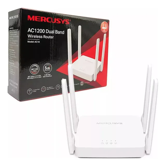 Router Wifi Mercusys Ac10 Doble Banda Ac1200 Fibra Optica 