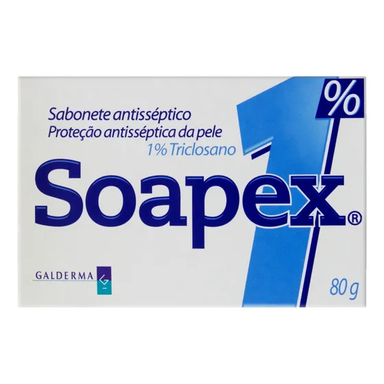 Sabonete Barra Antisséptico 1% Triclosano Soapex Caixa 80g