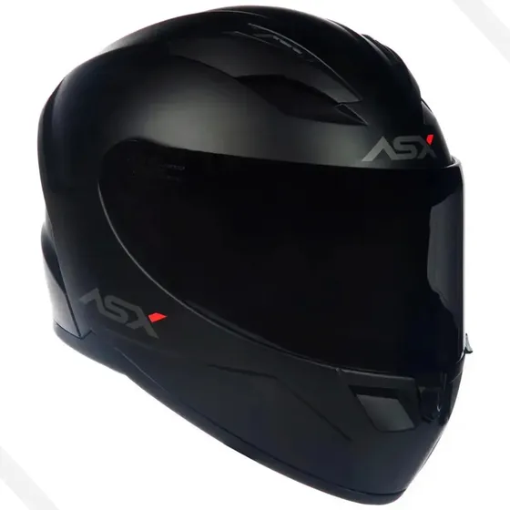 Capacete Fechado Moto Asx City Preto Fosco C/ Viseira Fumê — foto 2