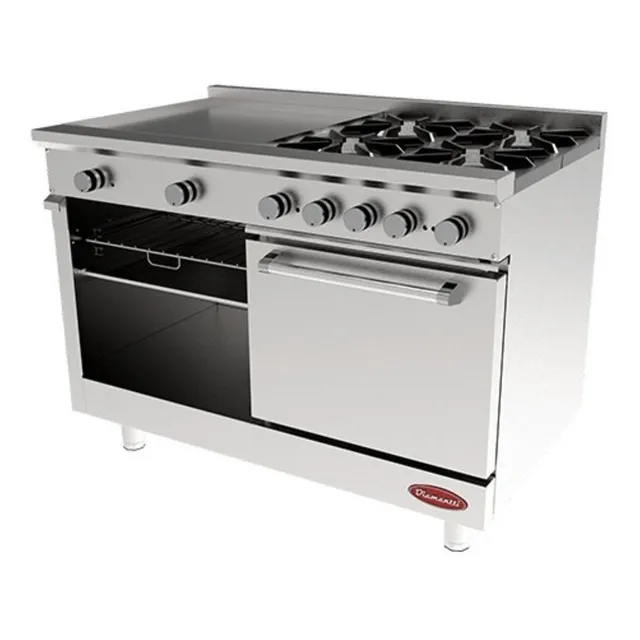 Estufa Profesional Diamantti Ed-6h-g-01 A. Inox 6 Quemadores