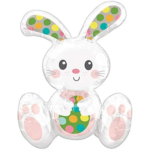 Globo De Lámina De Conejito De Pascua Sentado Lleno De Aire 