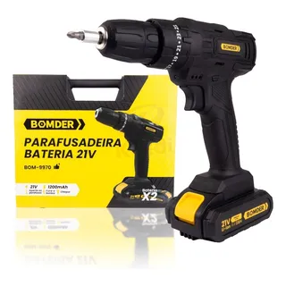 Parafusadeira Elétrica Sem Fio 2 Baterias Maleta Acessórios Cor Preto Parafusadeira Elétrica Sem Fio 2 Baterias Maleta Acessórios Cor Preto