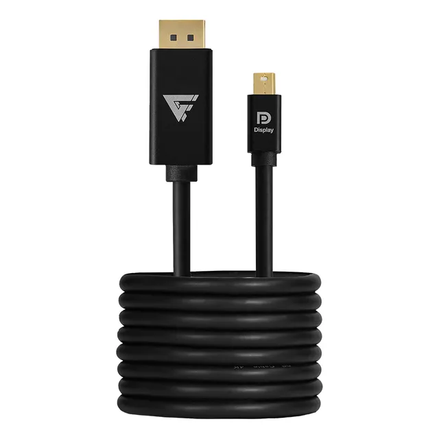 Cable Mini DisplayPort a DisplayPort 4K 2m Game Factor MDTD400 – Alta Calidad para PC, Monitores y Tarjetas Gráficas – Soporte HDR10, Chapa de Oro 24K, Aluminio y Cobre Libre de Oxígeno