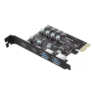Placa Pci Express 2 Portas Usb 3.2 + 2 Usb Tipo C Novo Full Placa Pci Express 2 Portas Usb 3.2 + 2 Usb Tipo C Novo Full