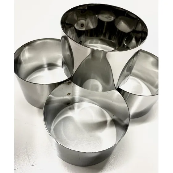 Pack X 12 Aro Cintura Molde 8cm Acero Inox. Pan Reposteria