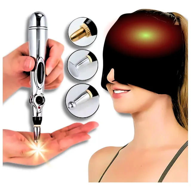 Gorro Migrana Gel Relajante + Lapiz Acupuntura Masajeador